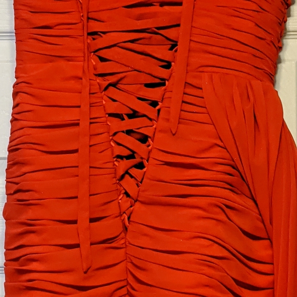 Red Strapless Mini Dress - Picture 3 of 5